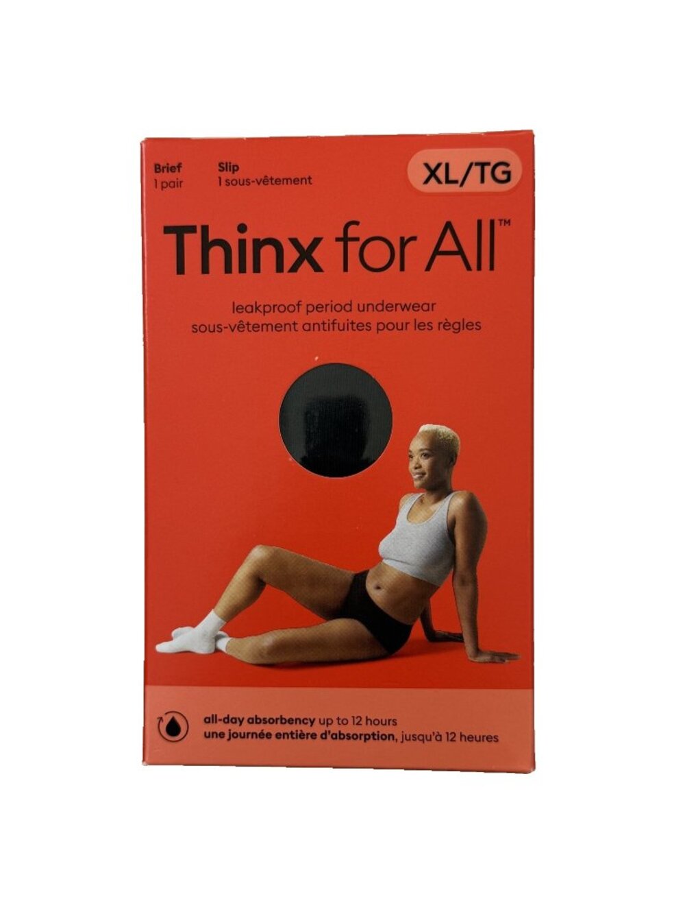 THINX FOR ALL Leakproof Period Underwear Panties Briefs Womens size XL Black